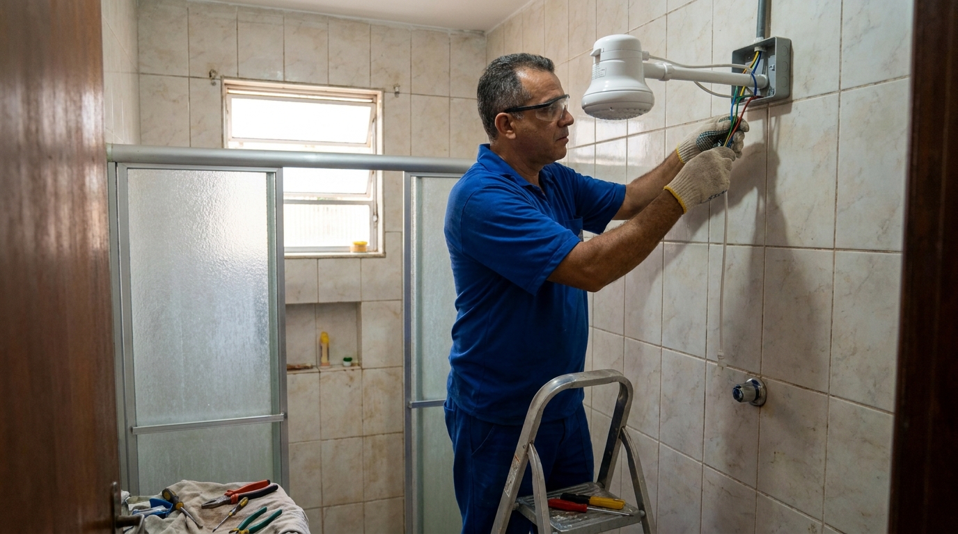 Substituição de Chuveiro Antigo em Caxias do Sul‑RS